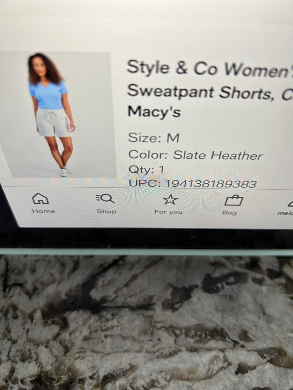 Style & Co. Women's Slate Heather Athletic Sweatpant Shorts